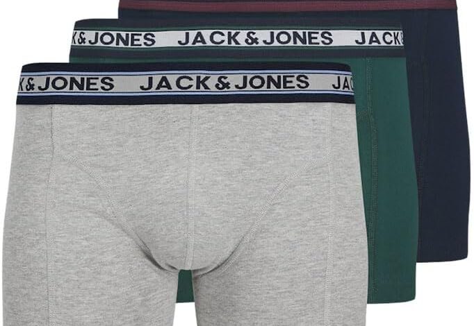 JACK & JONES Jacoliver Solid Trunks 3 Pack Ln Boxer Şort Erkekler