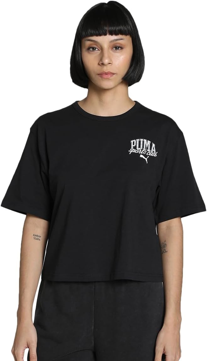 Class Relaxed Crop Kadın Siyah Günlük Stil T-Shirt 68503001