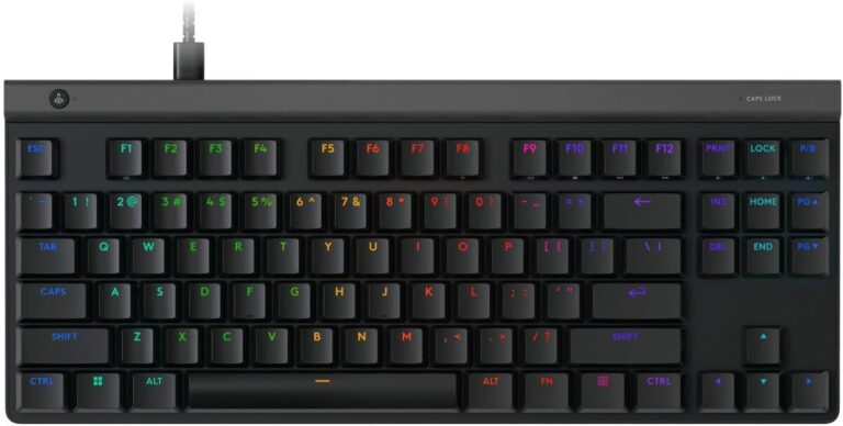 Logitech G G515 TKL Kablolu Düşük Profilli Oyun Klavyesi, Tamamen Özelleştirilebilir RGB, Çift Katmanlı PBT Tuş Kapakları, İngilizce Tuş Dizilimi, Siyah