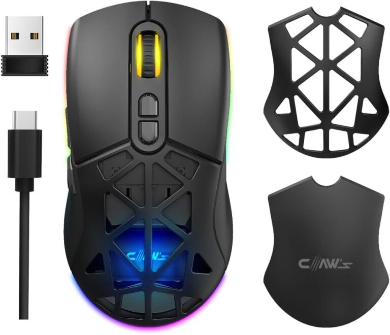 Claw's Nexus Air Kablosuz 10000 Dpi Pixart PMW3325 Sensör Makro Yazılımlı & Değiştirilebilir Kapaklı RGB Kablosuz Gaming Mouse - Siyah