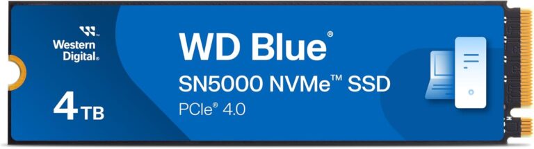 Western Digital Blue SN5000 NVMe SSD M.2 2280 4 TB (5.000 MB/sn'ye kadar okuma 4.000 MB/sn'ye kadar yazma) - WDS400T4B0E