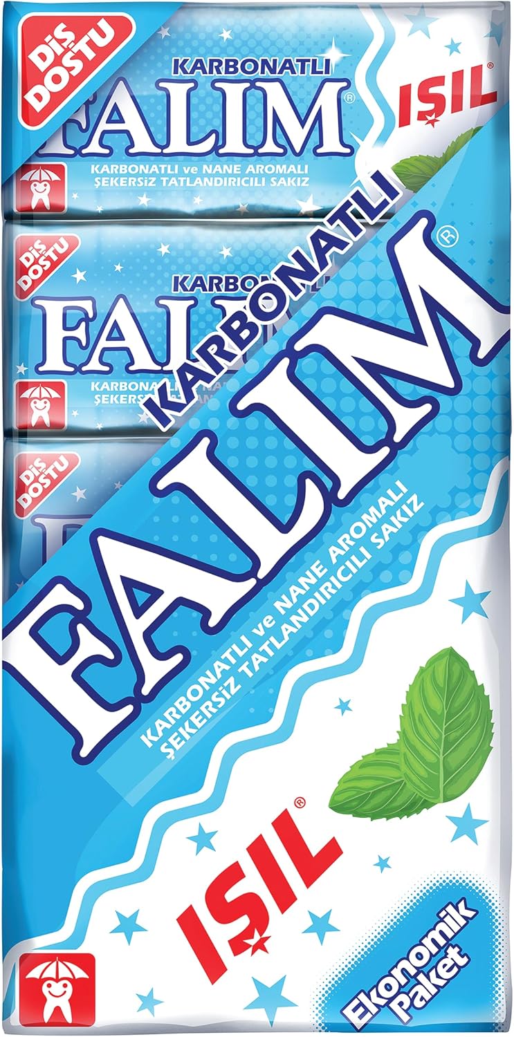 Falım Işıl Nane Aromalı Karbonatlı Şekersiz Sakız 5'li Paket 40G