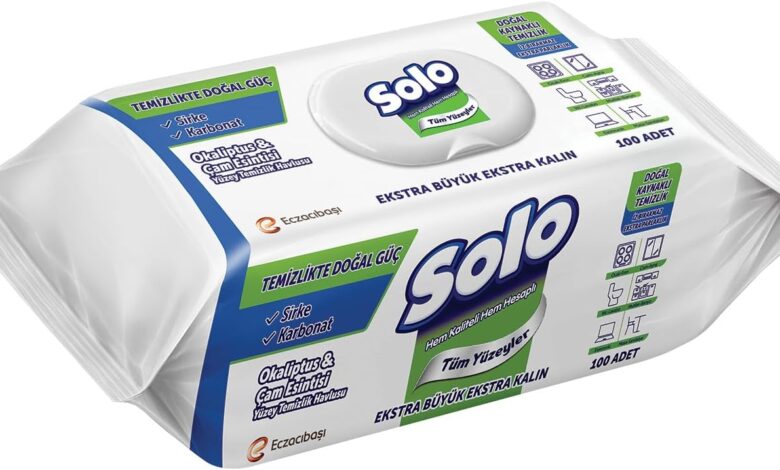 SOLO Yüzey Temizleme Mendili Doğal Güç Okaliptus & Çam, 100 Yaprak