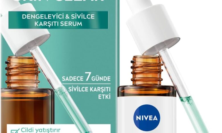NIVEA Derma Skin Clear Dengeleyici ve Sivilce Karşıtı Serum 30ml, Cildi Yatıştırır, Komedojenik Değildir,Niasinamid, Hyaluronik Asit, Pro Vitamin B5,Yağlı,Karma Cilt