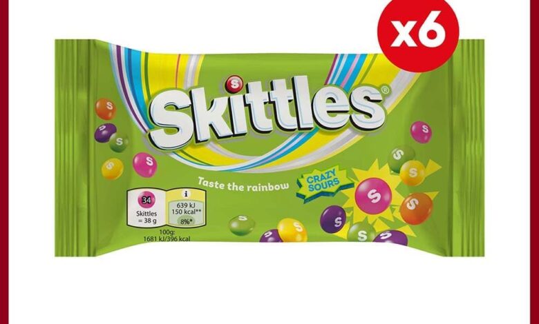 Skittles Sours Ekşi Meyve Aromalı Draje Şekerleme 38 g x 6