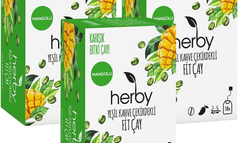 Herby Yeşil Kahve Çekirdekli Fit Çay, 3'lü Paket