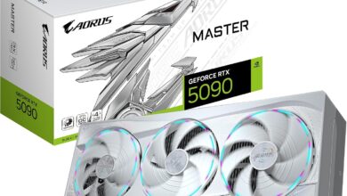 GIGABYTE GeForce RTX 5090 AORUS MASTER ICE 32G Ekran Kartı 32 GB GDDR7 384-Bit PCIe 5.0 MAX-Covered Cooling Beyaz RGB 3x DisplayPort 1x HDMI
