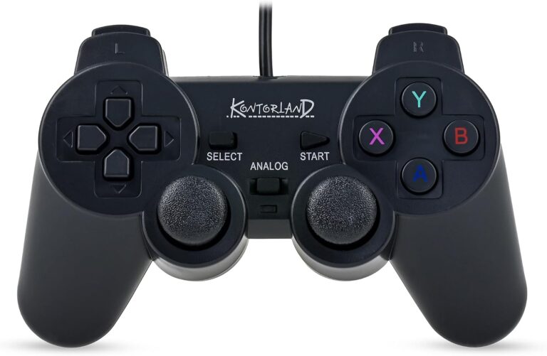 Kontorland Kablolu PC Gamepad – D-Input & X-Input Destekli Çift Titreşimli USB Oyun Kolu (Siyah)