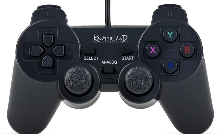 Kontorland Kablolu PC Gamepad – D-Input & X-Input Destekli Çift Titreşimli USB Oyun Kolu (Siyah)