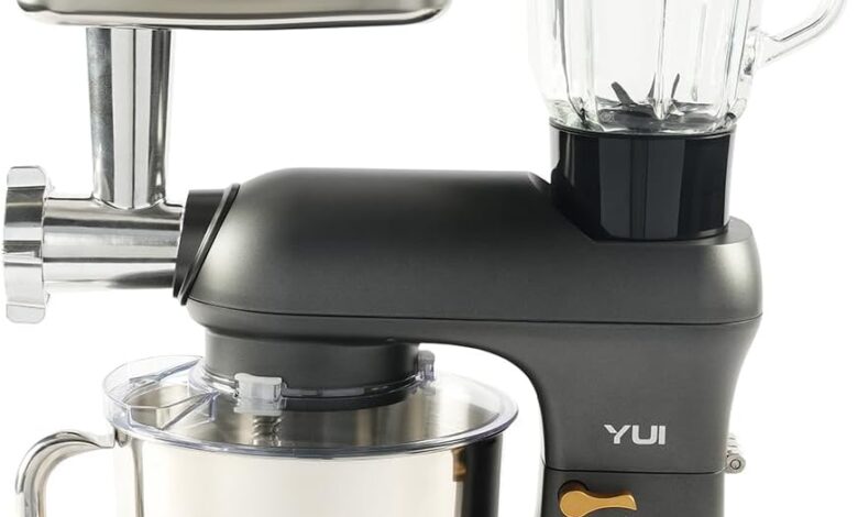 Yui M200 Multi-fonksiyonel 3'ü Bir Arada Stand Mikser Kıyma Setli Ve Blender Özellikli Koyu Gri-Gold