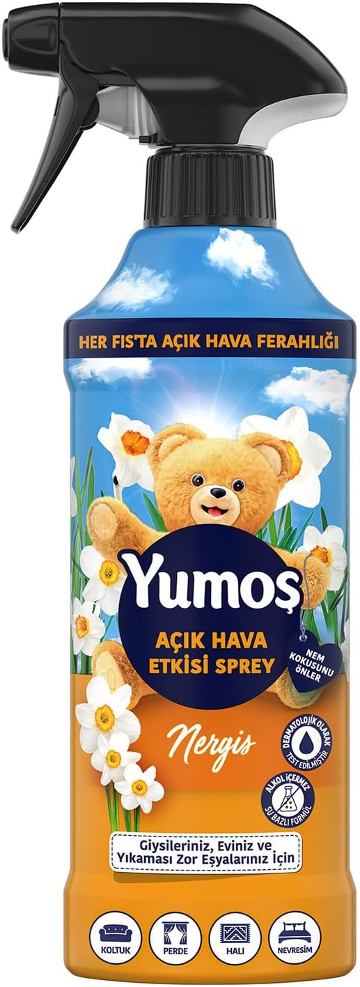 Yumoş Açık Hava Etkisi Sprey Yıkanması Zor Eşyalar İçin Giysi Spreyi Nergis 430 Ml
