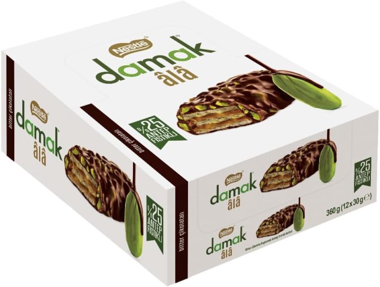 Nestlé Damak Ala Bitter Çikolata Kaplamalı Antep Fıstıklı Gofret 30 Gram x 12