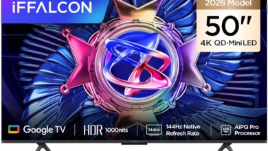 iFFALCON 50U95A 50 İnç Smart TV 4K QD-Mini LED Yüksek Parlaklık HDR 10+ Gaming Google TV, 144Hz Doğal Yenileme Hızı, ONKYO 2.1 Hi-Fi, Dolby Vision Atmos, MEMC, AI Modu, Game Master (2026 Modeli)