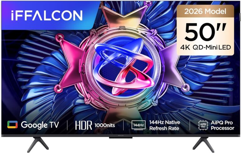 iFFALCON 50U95A 50 İnç Smart TV 4K QD-Mini LED Yüksek Parlaklık HDR 10+ Gaming Google TV, 144Hz Doğal Yenileme Hızı, ONKYO 2.1 Hi-Fi, Dolby Vision Atmos, MEMC, AI Modu, Game Master (2026 Modeli)