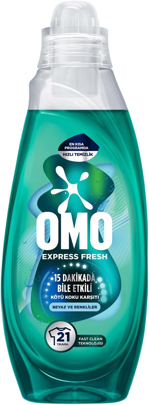 Omo Express Fresh Kötü Koku Karşıtı Renkliler&Beyazlar Sıvı Çamaşır Deterjanı 840 ml