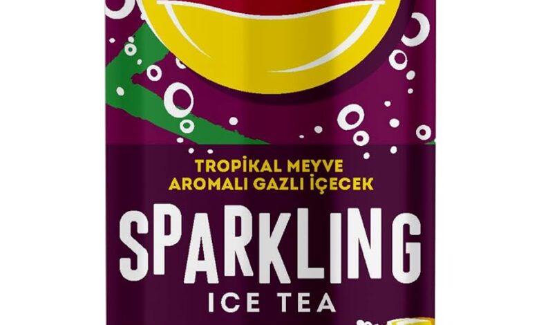 Lipton Ice Tea Sparkling Gazlı Soğuk Çay, Tropikal Can, 330 Ml
