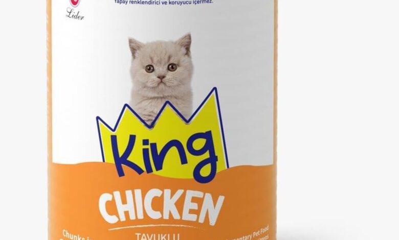 King Sos İçinde Et Parçacıklı Tavuklu Yavru Kedi Konserve Maması 400g