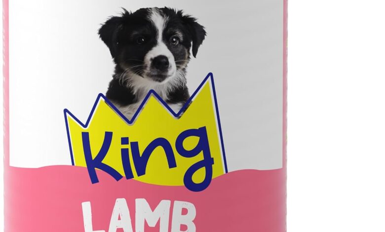 King Sos İçinde Et Parçacıklı Kuzu Etli Yavru Köpek Konserve Maması 400g