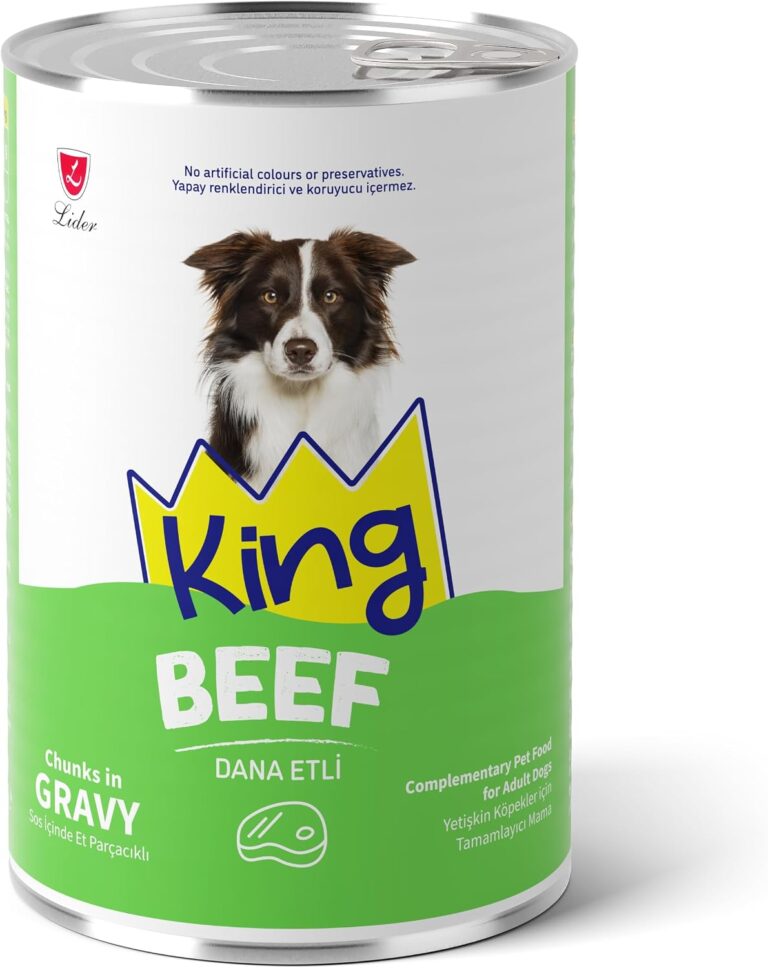 King Sos İçinde Et Parçacıklı Dana Etli Yetişkin Köpek Konserve Maması 400g