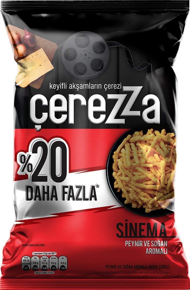 Çerezza Sinema Peynir & Soğan Mısır Çerezi Süper Boy 117 g