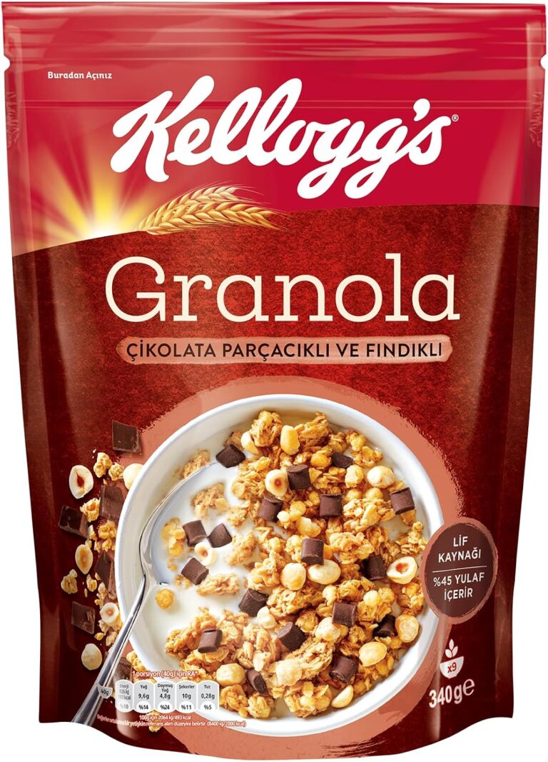 Kellogg's Granola Çikolata Parçacıklı ve Fındıklı 340 Gr, Yulaf içerir,Lif Kaynağı, Belçika Çikolata Parçaları,Antioksidan içerir,Kahvaltılık Gevrek,Müsli