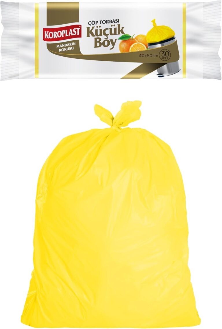 Koroplast Mandarin Kokulu Küçük Boy Çöp Poşeti 30'lu 40x45 cm, Sızdırmaz ve Yırtılmaz, Kötü Koku Karşıtı Kokulu Küçük Boy Çöp Torbası, Geri Dönüştürülebilir Atık Torbası, Güçlü ve Dayanıklı Çöp Poşeti