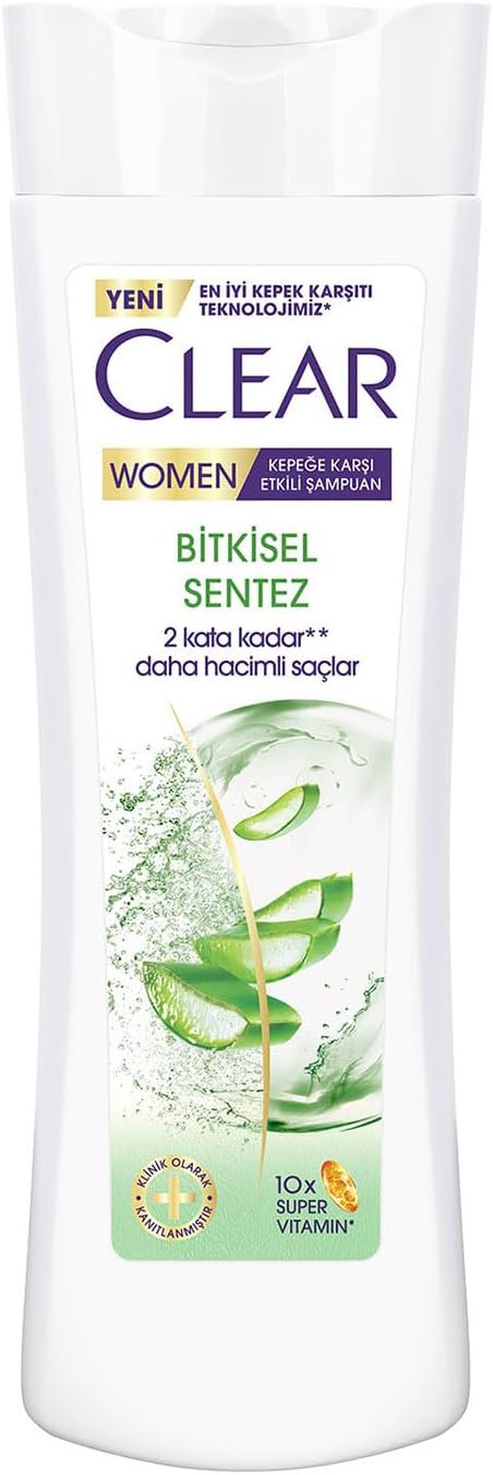 Clear Women Kepeğe Karşı Etkili Şampuan Bitkisel Sentez Aloe Vera & Çay Ağacı Yağı 350 ml