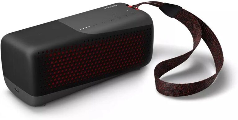 PHILIPS Kablosuz hoparlör Bluetooth, yüksek kaliteli, yüksek taşınabilir ve su geçirmez IP67 hoparlör, entegre mikrofonlu, aramalar için, 12 saate kadar oynatma, TAS4807B, siyah