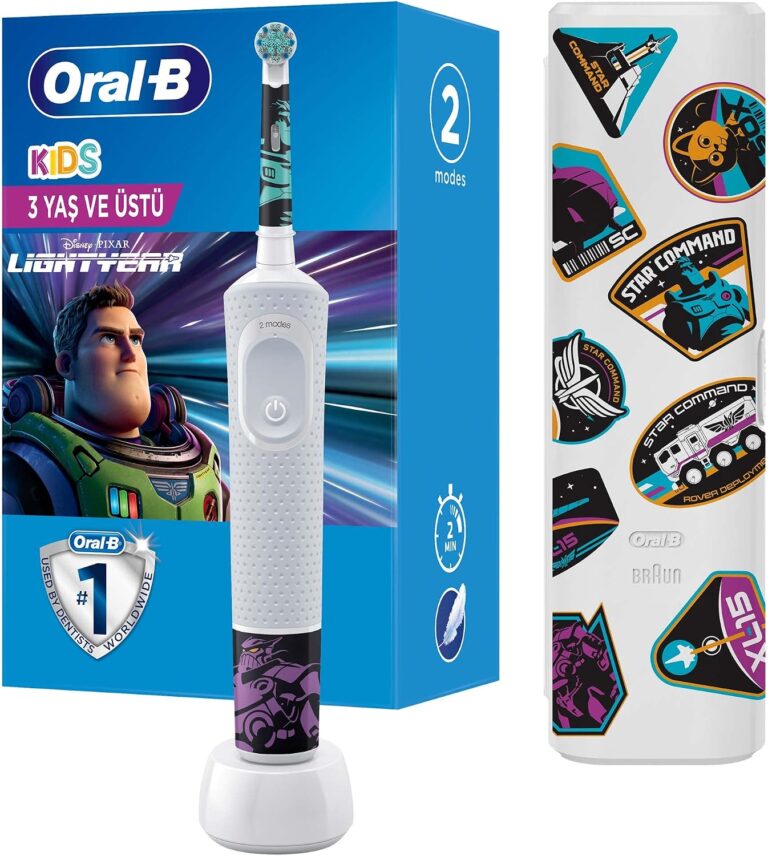 Oral-B Çocuk Şarjlı/Elektrikli Diş Fırçası Lightyear D100 + Seyahat Kabı Özel Seri