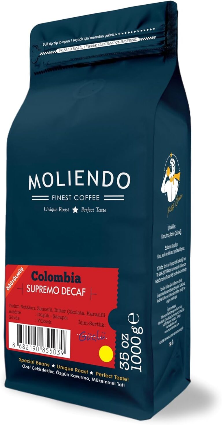 Moliendo Finest Coffee Colombia Supremo Decaf (Kafeinsiz) Yöresel Kahve (Öğütülmüş Filtre Kahve) 1000 g