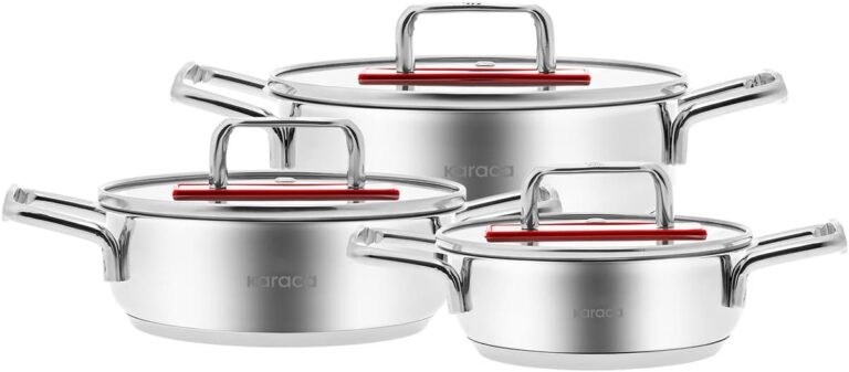 Karaca Arya 6 Parça Çelik Sahan Set Kırmızı