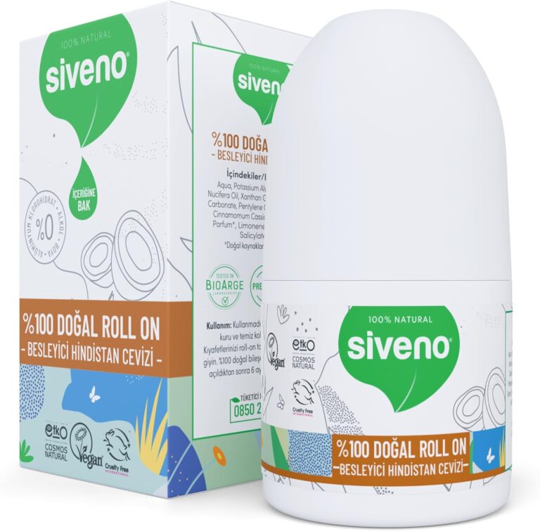 Siveno 0 Doğal Roll On Hindistan Cevizli Deodorant Ter Kokusu Önleyici Bitkisel Lekesiz Vegan 50 ml