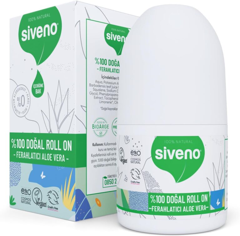Siveno 0 Doğal Roll On Aloe Vera Deodorant Ter Kokusu Önleyici Bitkisel Leke Bırakmayan Vegan 50 ml