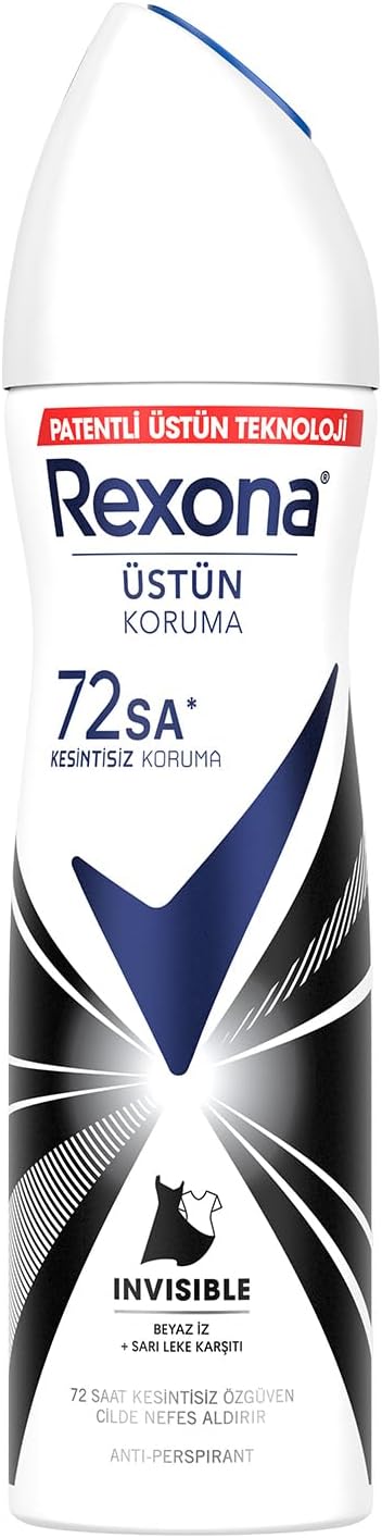 Rexona Kadın Sprey Deodorant Invisible Beyaz İz Sarı Leke Karşıtı 150 ml