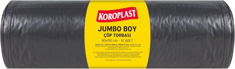 Koroplast Jumbo Boy Çöp Torbası 80x110 cm (1 Rulo / 10 Yaprak)