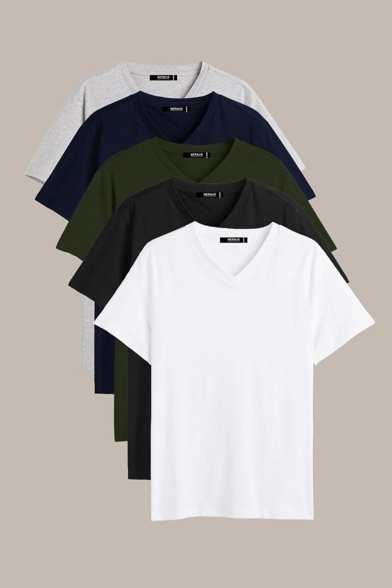 BY COMEOR Erkek Çok Renkli T- Shirt Regular Fit Rahat Kesim V Yaka 5'li Basic Tişört Paketi