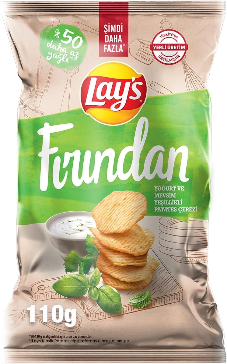 Lay’s Fırından Yoğurt ve Mevsim Yeşillikli Patates Çerezi Süper Boy 110 g