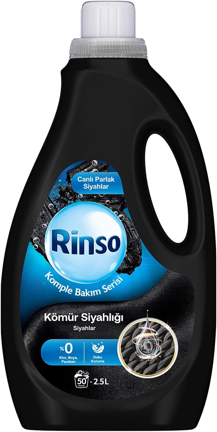 Rinso Sıvı Çamaşır Deterjanı Komple Bakım Serisi Kömür Siyahlığı Siyahlar 2.5 L