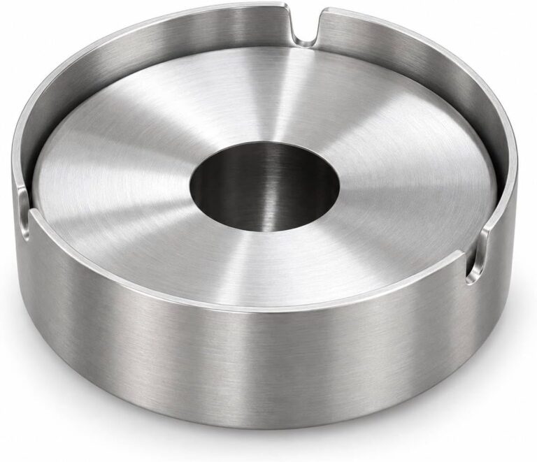 Gümüş Skoçlu Kül Tablası Kapaklı Paslanmaz Metal Küllük Dizayn Cafe Restaurant Rüzgar Küllük