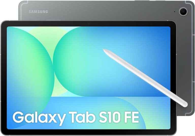 Samsung Galaxy Tab S10 FE, Wi-Fi Android Tablet, 12GB RAM, 256GB Depolama, 10.9 İnç, 90Hz Ekran, Dahili SIM ve eSIM, S Pen Dahil, IP68, 8000mAh Batarya, Gri (Samsung Türkiye Garantili)