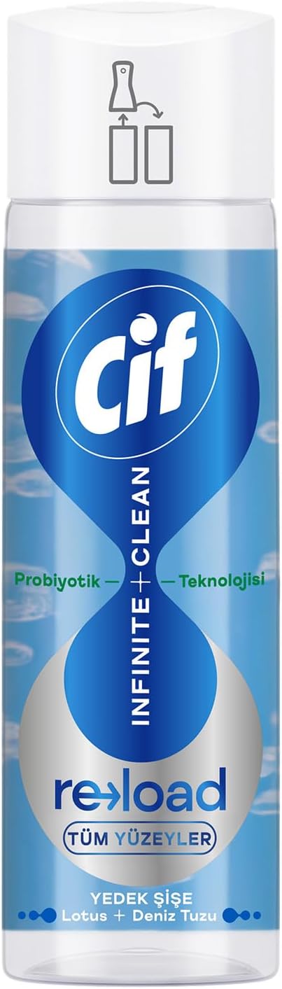 Cif Infinite Clean Doğal Probiyotikli Yedek Şişe Tüm Yüzeyler İçin Lotus & Deniz Tuzu 280 ml