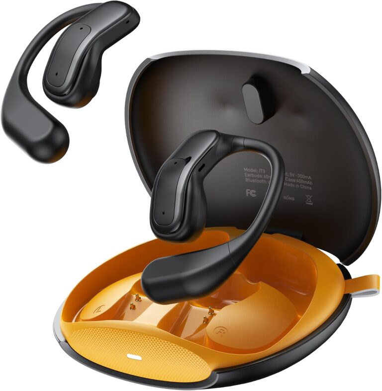 Juo JT3 Bluetooth 6.0 Open Ear OWS Kablosuz Bluetooth Kulaklık 14.2mm Sürücü Kulak Kancalı Açık Spor Kulaklığı 90 saat Pil Ömrü Siyah